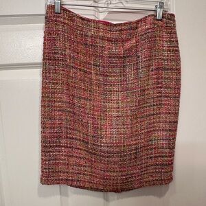 Abs Platinum Multicolor Tweed Pencil Skirt